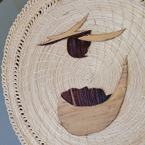 Woven Round Place Mat w/ Wood - Blessed another and Child - Picture 2 of 4